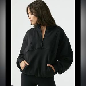 Joah Brown Black Retro Half Zip